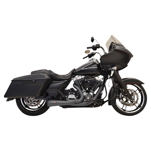 Bassani Manufacturing - Bassani Manufacturing Short Road Rage 2-Into-1 Exhaust System - Black - 1F52RB