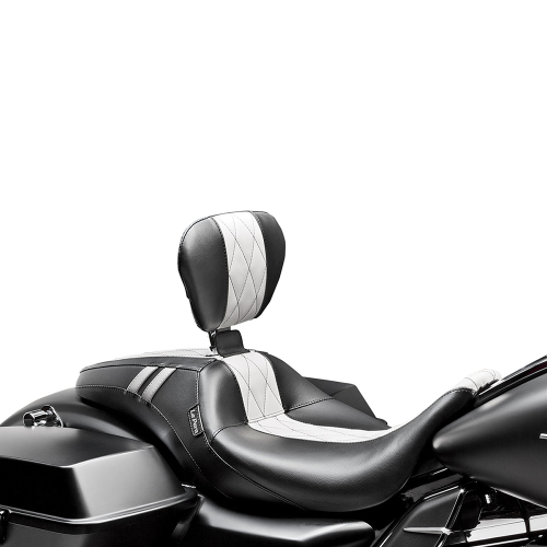 Le Pera - Le Pera Outcast GT Seat with Backrest - White Diamond - LK-987BRGTWDM