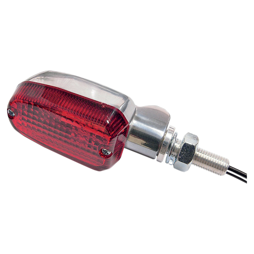 K&S Technologies - K&S Technologies Polished Aluminum Market Lights - Oblong with Red Lens - Dual Filament - 25-8307