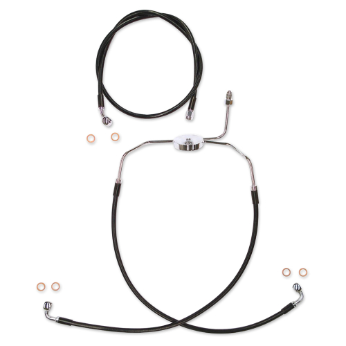 Magnum - Magnum Black Coated XR Stainless Front Brakeline Kit - 25in. Upper Brake Length - SBC1304-25