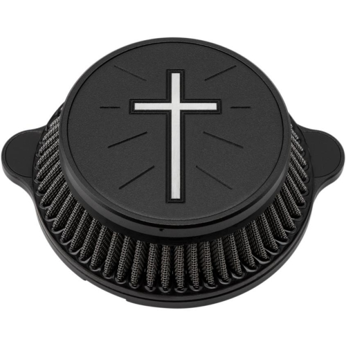 LA Choppers - LA Choppers Air Cleaner Assembly - Standard Cross Cover - Black - LA-2395-03B