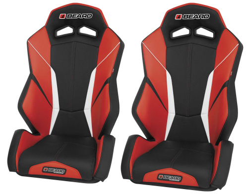 Beard Seats - Beard Seats Torque V2 Rear Seats (Pair) - Black/Red - 852-531-2