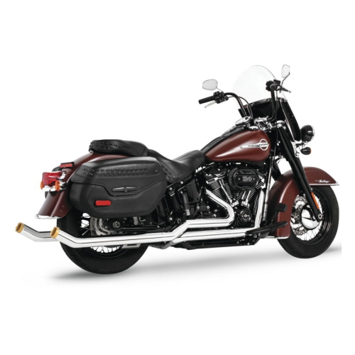 Freedom Performance - Freedom Performance Tuck-N-Under Upsweep Exhaust - Chrome with Sculpted Gold Tips - Straight Star - HD01450