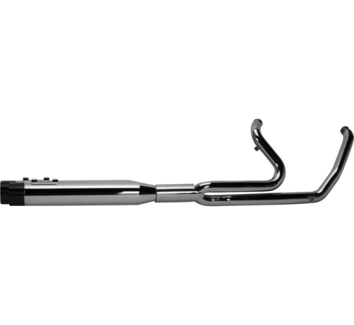 Two Brothers Racing - Two Brothers Racing 2-1 Full Length Exhaust System w/Ghost Pipe - Chrome w/Black Straight End Caps - 005-46402