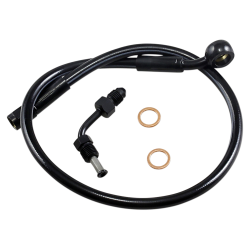 Magnum - Magnum Black Coated XR Stainless Upper Front Brakeline Kit with Black Fittings - 20in. Total Length - SBB1501-20