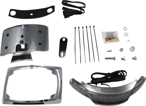 Ciro - Ciro Tail Light and License Plate Mount - Chrome with Clear Smoked Lens - 40051