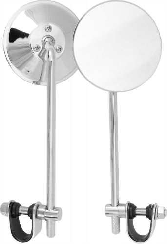 HardDrive - HardDrive Universal 4in. Round Mirrors with 8in. Stem - Chrome - 153088