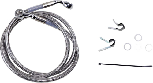 Drag Specialties - Drag Specialties Extended Stainless Steel Front Brake Line Kit - Clear Coated - 47 3/4in. - 660310-6
