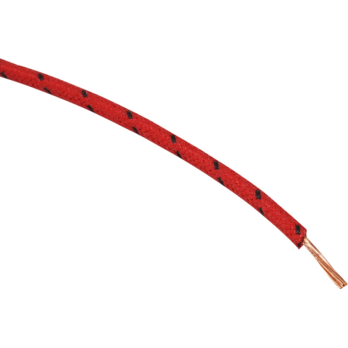 Namz - Namz 16-Gauge Cloth Braided Wire - Red with Black Tracer - NCBW-20