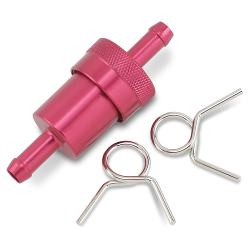 Emgo - Emgo Anodized Aluminum Fuel Filter - 5/16in. - Red - 14-34430