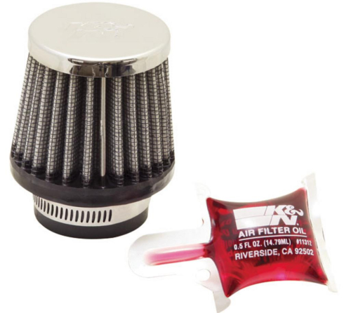 K&N Engineering - K&N Engineering Universal Round Tapered Air Filter - Chrome End Cap - RC-0790