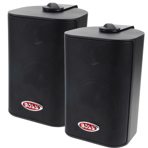Boss Audio - Boss Audio MR4.3B 4" 3-Way Marine Box Speakers (Pair) - 200W - Black