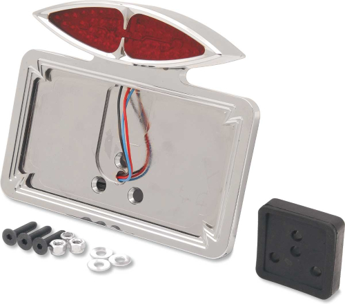 Drag Specialties - Drag Specialties Cat Eye Taillight and License Plate Mount - 3-Hole Mount - MT76388