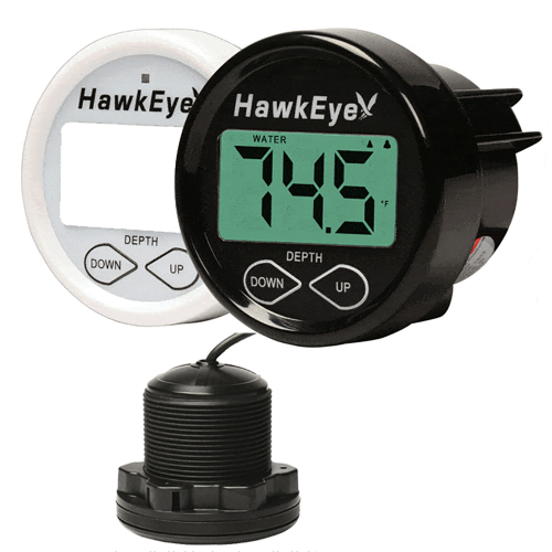 HawkEye - Hawkeye Depth Trax 2BX Dash Digital Depth &amp; Temp Gauge - Thru-Hull