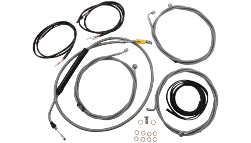 LA Choppers - LA Choppers Complete Plug and Play Cable Kit - Stainless Braided - LA-8056KT3-19