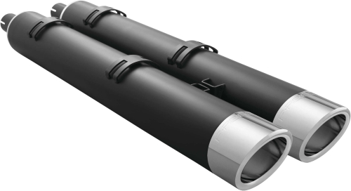 Freedom Performance - Freedom Performance 4in Eagle Slip-on Mufflers for Indian - Black/Chrome Tip - IN00216