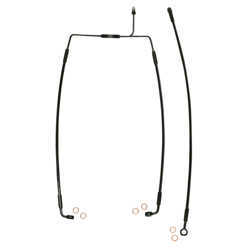 Magnum - Magnum Black Coated XR Stainless Front Brakeline Kit with Black Fittings - 23in. Total Length - SBB1308-23