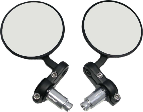 HardDrive - HardDrive Cafe Style Bar End Mirrors - Black - 270002