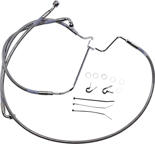 Drag Specialties - Drag Specialties Extended Stainless Steel Front Brake Line Kit - Clear Coated  - 17-1/4in, 21-1/2in, 38-1/4in. - 1741-3983