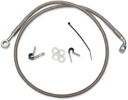 Drag Specialties - Drag Specialties Standard Length Front Stainless Steel Brake Line Kit - Clear - 660313