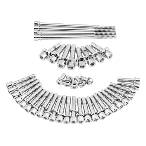 Gardner-Westcott - Gardner-Westcott Cam and Primary Cover Hardware Set - Polished - Chrome - P-10-14-01