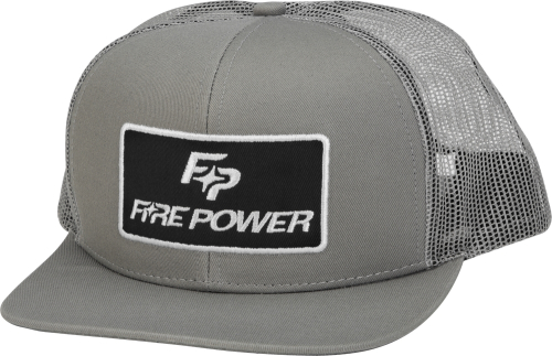 Fire Power - Fire Power Flat Bill Patch Hat - Gray - 99-8106