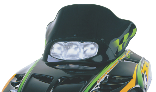 Powermadd - Powermadd Cobra Windshield - Low - 14in. - Black/Green Checkers - 12220~10222010