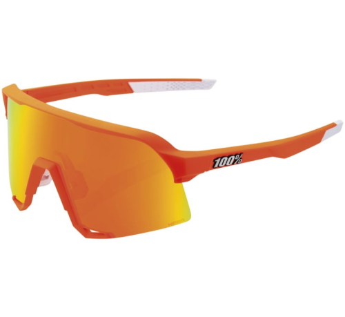 100% - 100% S3 Performance Sunglasses - 61034-412-01 - Soft Tact Neon Orange / Red Lens - OSFM
