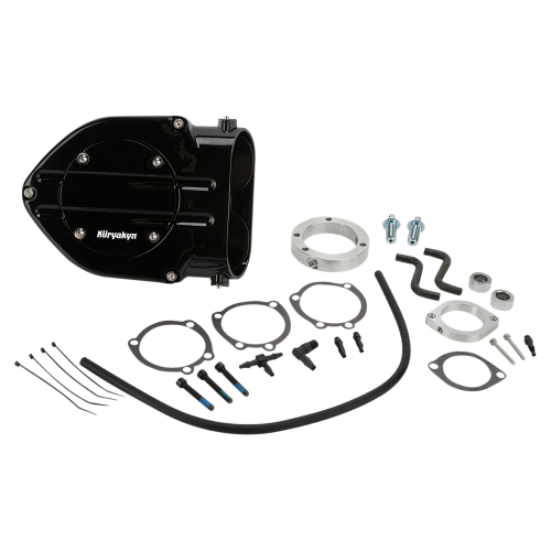 Kuryakyn - Kuryakyn Blood Groove Hypercharger - Black Body with Black Blood Groove Trap Door and Black Butterflies - 9874
