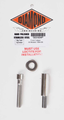 Diamond Engineering - Diamond Engineering Socket Head Front Caliper Polished Stainless Mount Kit - DE5183HP