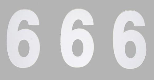 Factory Effex - Factory Effex Mini Pro Number 5in. - No.6 - White - FX03-0206