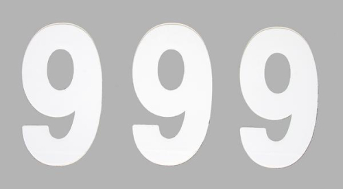 Factory Effex - Factory Effex Mini Pro Number 4in. - No.9 - White - FX04-2569