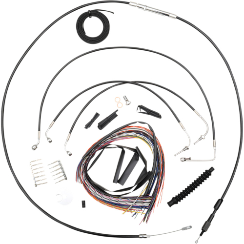 LA Choppers - LA Choppers Complete Black Vinyl/Stainless Cable Kit - 15in. - 17in. Mini Ape Hangers - LA-8154KT2-16B