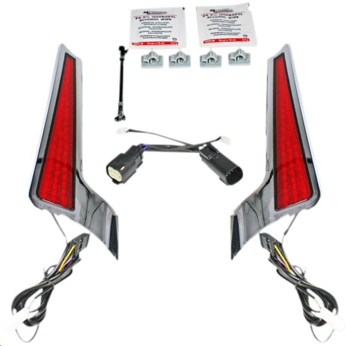 Custom Dynamics - Custom Dynamics Fascia LED Panel - Chrome With Red Lens - CD-FASCIA-SS6CR