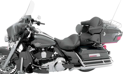 Mustang - Mustang Super Touring One-Piece Studded Seat with Driver Backrest - Chrome Studs - 79579