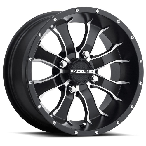 Raceline - Raceline Mamba Wheel - 14x7 - 5+2 Offset - 4/115 - Black/Polished - A7747015-52