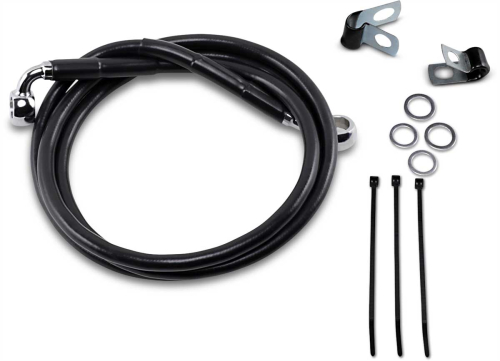 Drag Specialties - Drag Specialties Extended Stainless Steel Front Brake Line Kit - Black Vinyl Coated - 51 1/4in. - 640210-6BLK