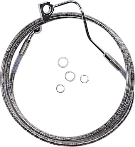 Drag Specialties - Drag Specialties Extended Stainless Steel Front Brake Line Kit - Clear Coated - 70-1/2in. (+6in.) - 1741-3991