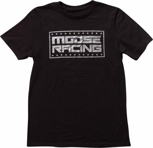 Moose Racing - Moose Racing Star Spangled Youth T-Shirt - 3032-3505 - Black/Silver - Medium