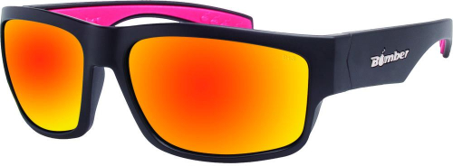 Bomber - Bomber Tiger Bomb Safety Floating Sunglasses - TR103-RM-RF - Matte Black / Red Mirror Lens - OSFM