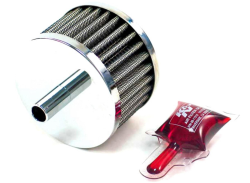 K&N Engineering - K&N Engineering Steel Base Crankcase Vent Filter - 1/2in. Vent - Chrome End Cap - 62-1140