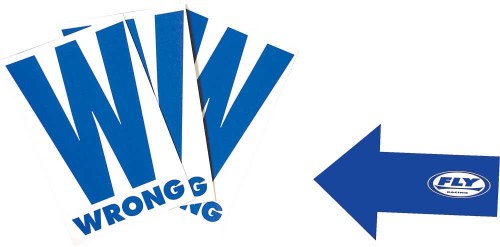 Fly Racing - Fly Racing Course Marking Signs - Wrong and Blue Arrow - 5.5in. x 8.5in. - 937-0104B
