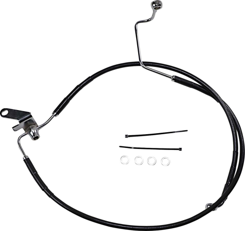 Drag Specialties - Drag Specialties Extended Stainless Steel Rear Brake Line Kit - Black Vinyl Coated - 49 3/8in. - 640223-3BLK