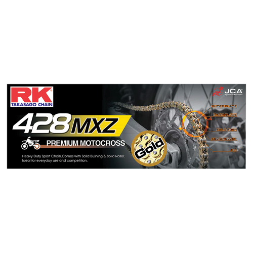 RK - RK 428 MXZ Heavy Duty Chain - 124 Links - Gold - GB428MXZ-124