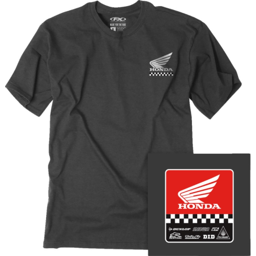 Factory Effex - Factory Effex Honda Starting Line T-Shirt - 27-87302 - Heather Charcoal - Medium