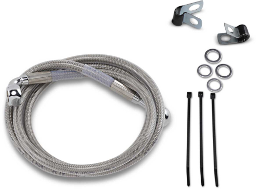 Drag Specialties - Drag Specialties Extended Stainless Steel Front Brake Line Kit - Clear Coated - 46in. - 640113-4