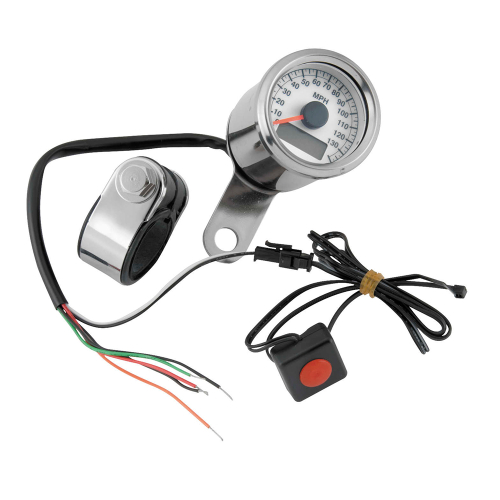 Bikers Choice - Bikers Choice LED Mini Speedometer - White Face - 482514