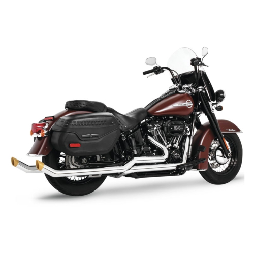 Freedom Performance - Freedom Performance Tuck-N-Under Upsweep Exhaust - Chrome with Solid Gold Tips - Slash - HD01455