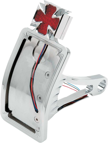 Drag Specialties - Drag Specialties Axle Mount Taillight/License Plate Mount - Maltese Cross - Curved Vertical - P28-6167