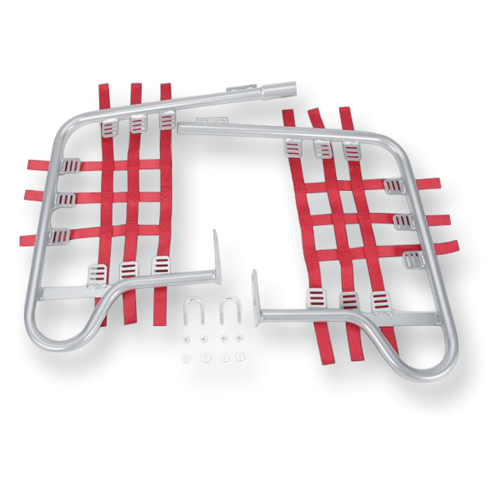 DG Performance - DG Performance Steel Nerf Bars - Silver Bar - Red Web - 54-2115